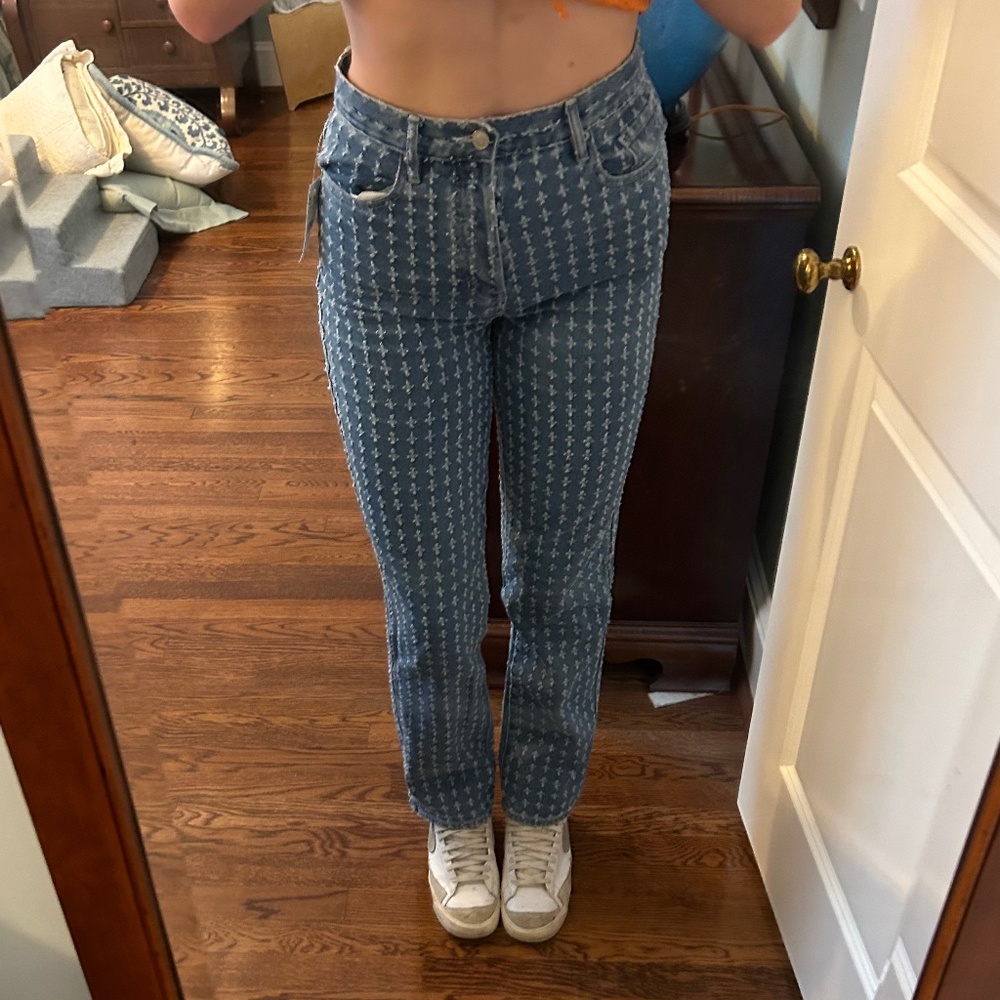 NWT Pacsun Dad Jeans size 27 distressed pattern